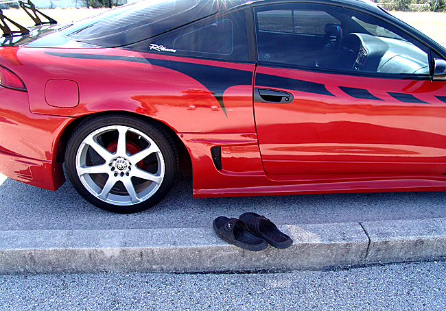 At first we thought somebody left their shoes. We soon realized the wind had blown them out of them.